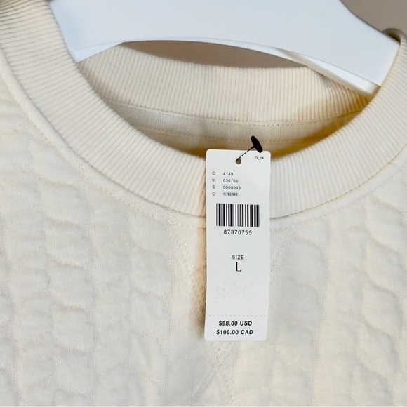 NWT Anthropologie Grey State Long-Sleeve Quilted Teddy Pullover Sz L - Picture 13 of 14